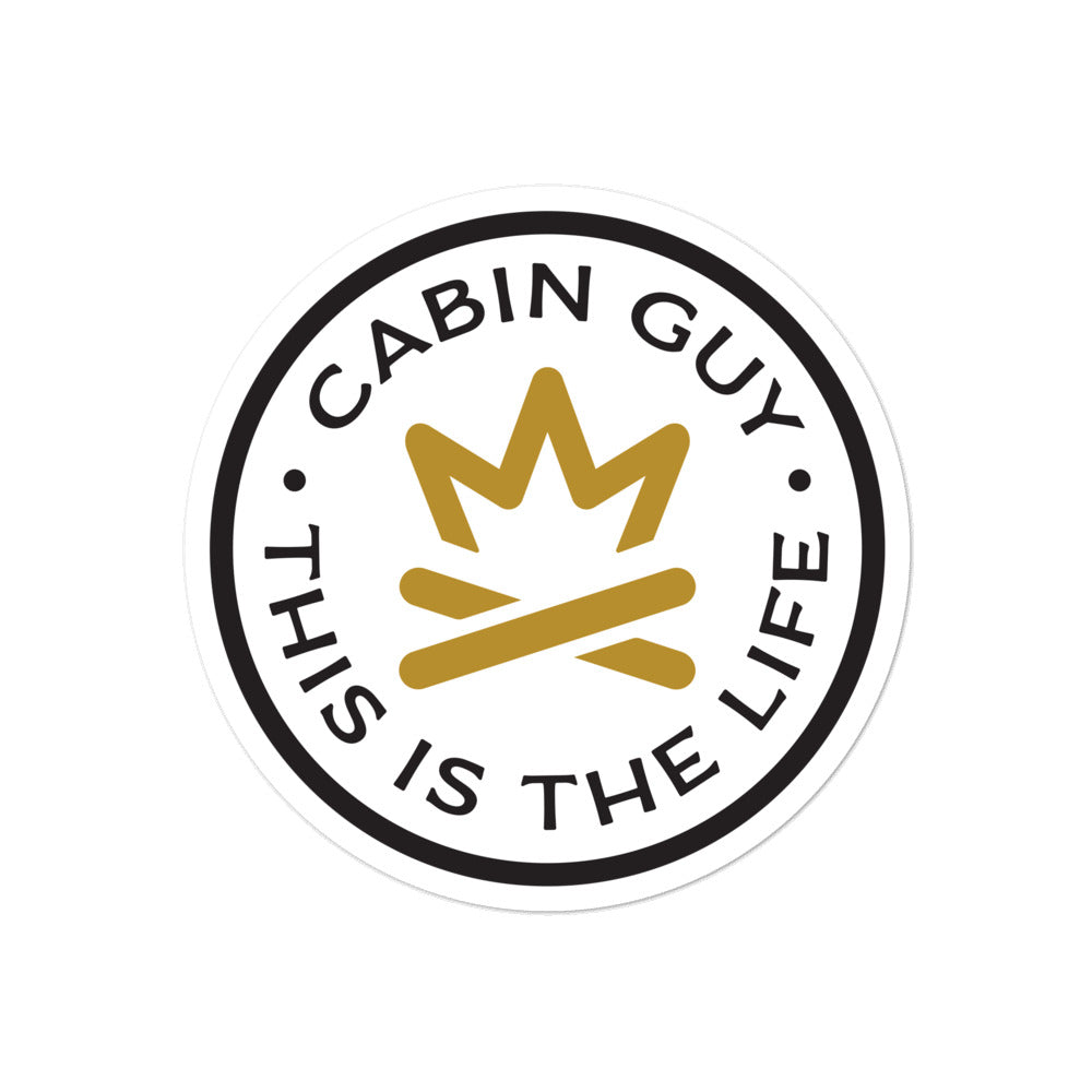 Gold logo bubble-free sticker for cabin lovers