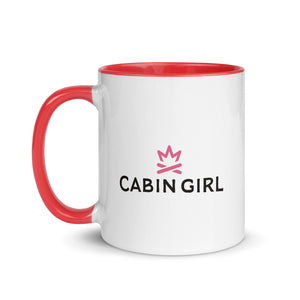 cabin life coffee mug with logo and color inside