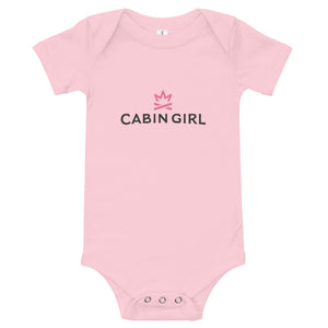 Pink lake life onesie for baby girls
