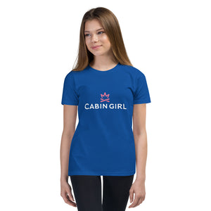Blue short sleeve logo tee for youth campers