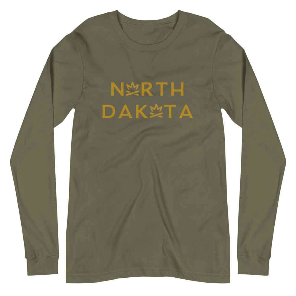 North Dakota state pride cabin guy long sleeve tee