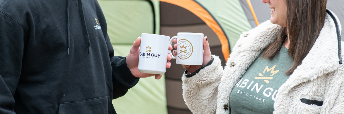 Cabin coffee mugs cheers