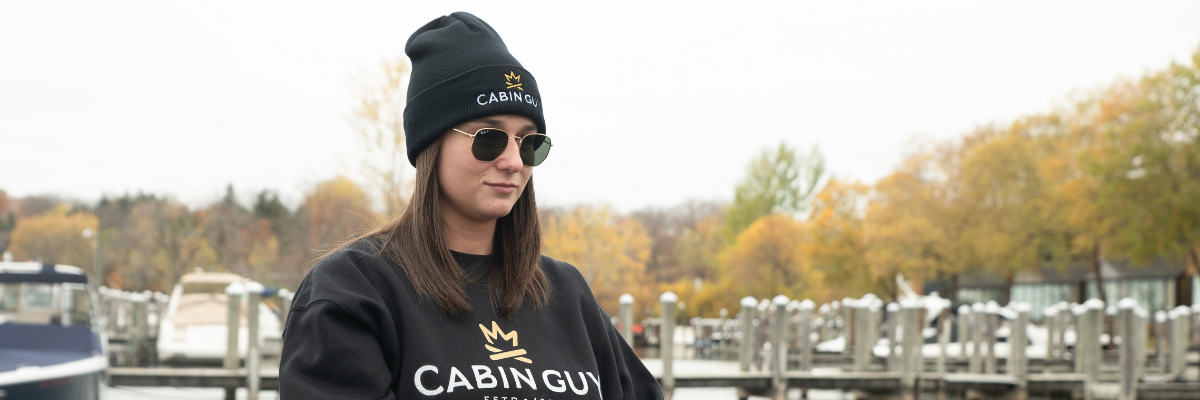Cabin Girl with Cabin Guy Knit Beanie