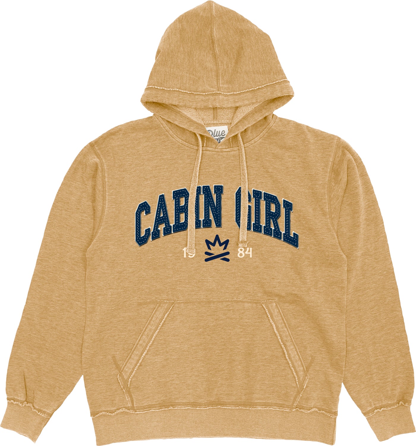 Cabin Girl Cozy Cross Stitch Hooded Fleece Sweatshirt