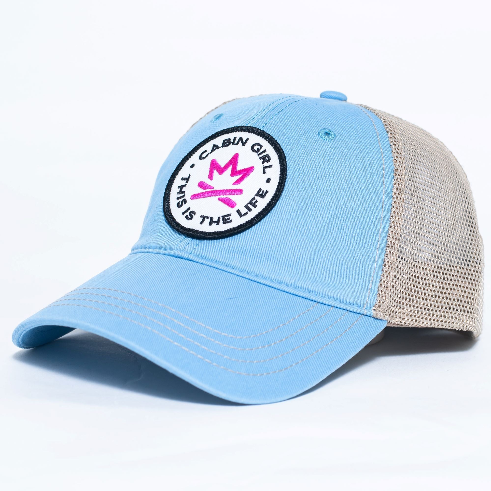 lake tahoe cabin snapback hat with embroidered patch