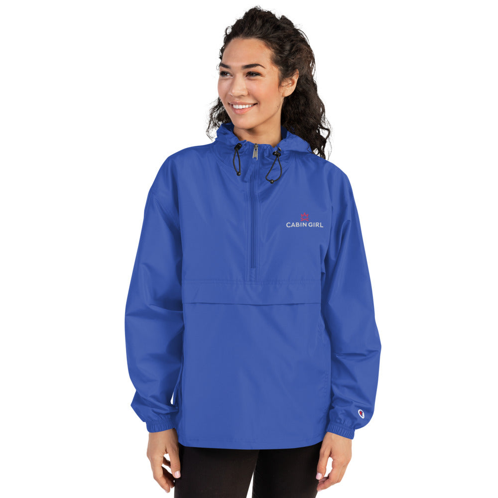 royal blue champion packable rain jacket for camping 