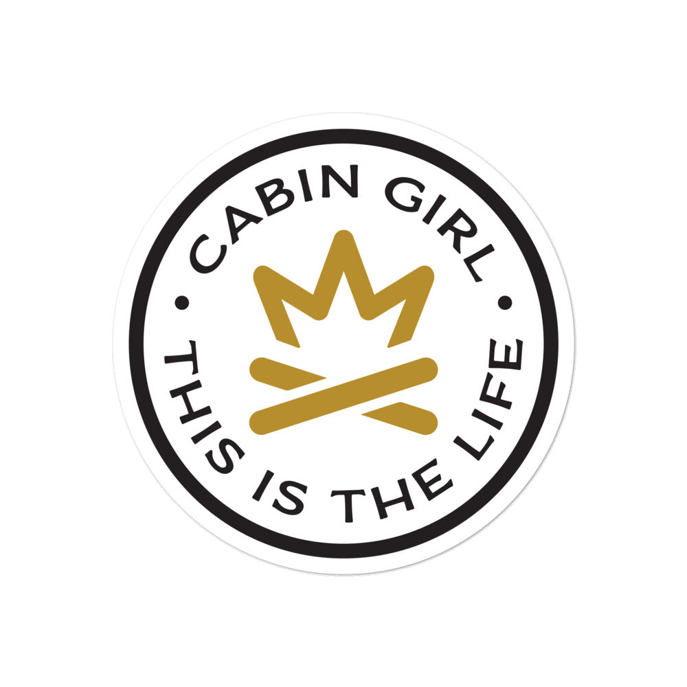 Gold circle sticker for Cabin lovers | Bubble-free stickers