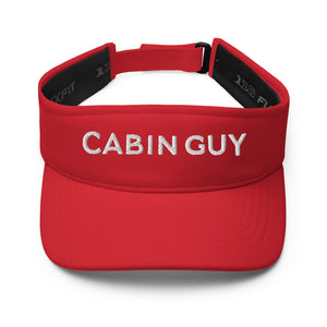 Embroidered logo red visor for boating, camping, and golfing