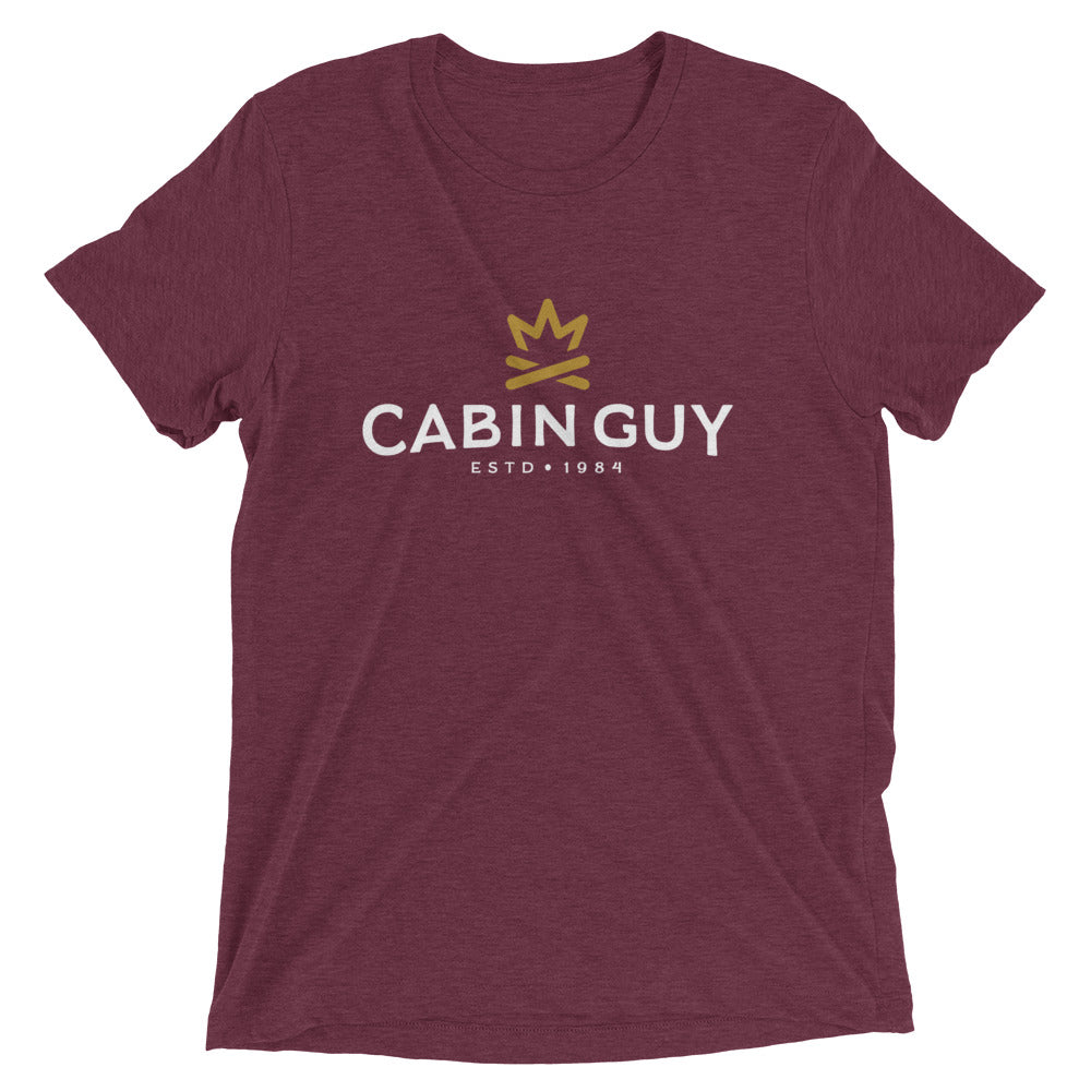 maroon minnesota state pride short sleeve tee for boating, camping, and cabin life