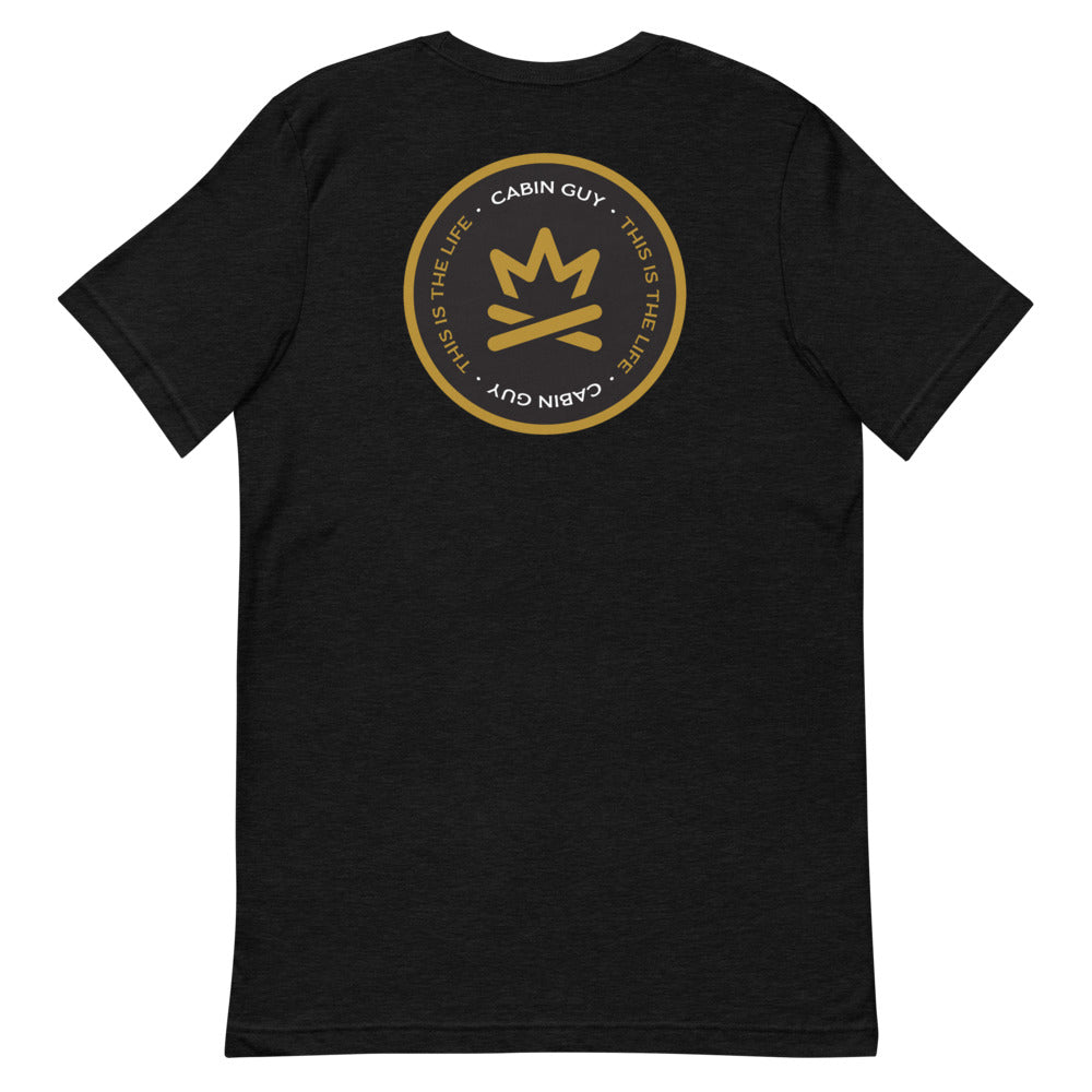 black lake life camping t-shirt with logo