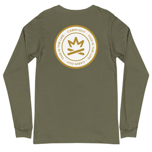Army green long sleeve cabin life t-shirt | Minnesota made lake life apparel