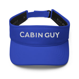 Embroidered logo blue visor for golfing, camping, and boating