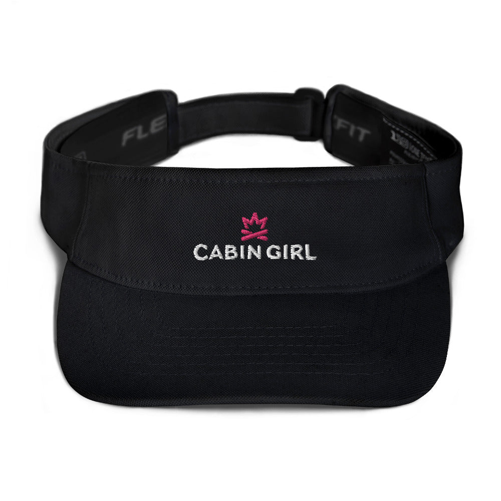 Black embroidered logo dock visor for cabin girls