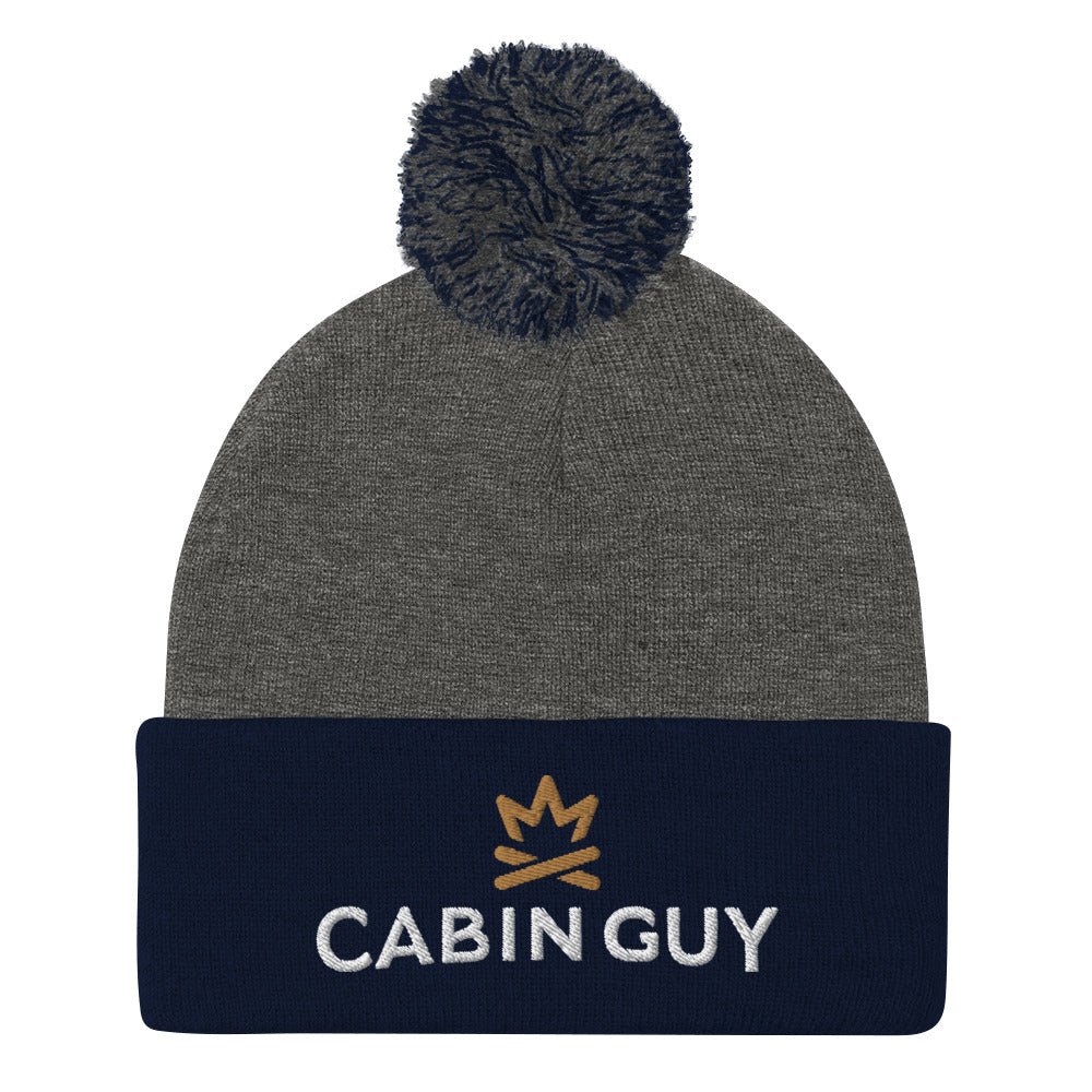 Blue and Gray Pom Stocking Cap