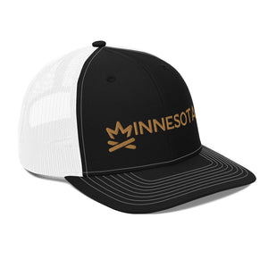 minnesota embroidered snapback trucker hat black