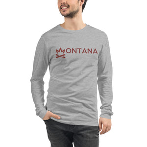 montana state pride long sleeve tee - grey